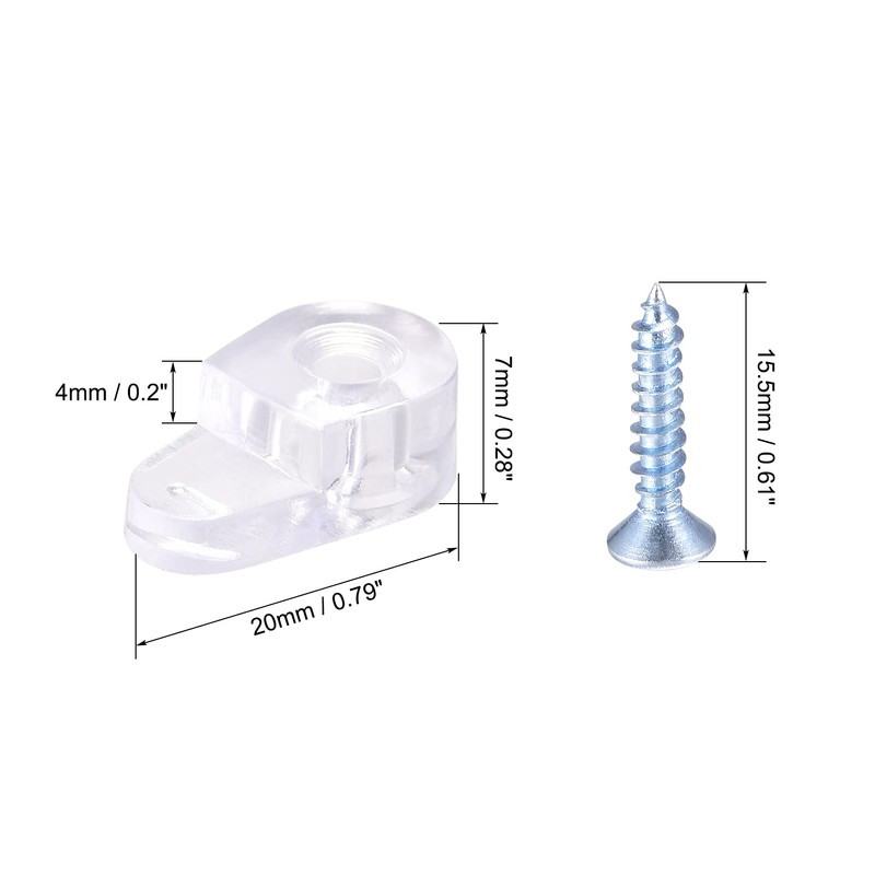 sourcing map Glass Retainer Clips Kit, 20mmx11mm Cabinet Door Clips
