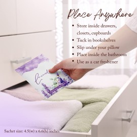 Gayo 6 Pack Lavender Home Fragrance Sachets for Small Spaces, Long Lasting Scented Packets for Drawers and Closets, Fresh Scents Deodorizer