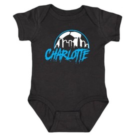 Xtreme Apparrel Charlotte Skyline Kid's Bodysuit for Soccer Fans (Black, 6M)