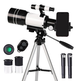 Telescope for Kids Beginners, Telescope for Kids 8-12, High Power 70mm Aperture 300mm Focal Length Astronomical Scope with Wireless Remote