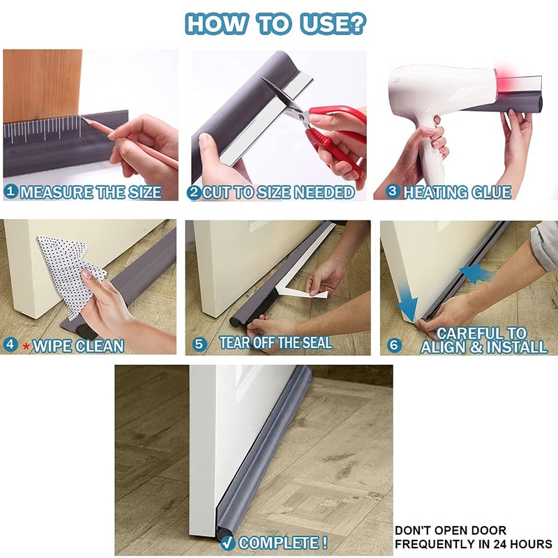 MAXTID Under Door Draft Stopper 36 inches Grey Door Draft