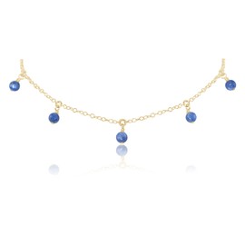 Kyanite Bead Drop Choker in 14k Gold Fill