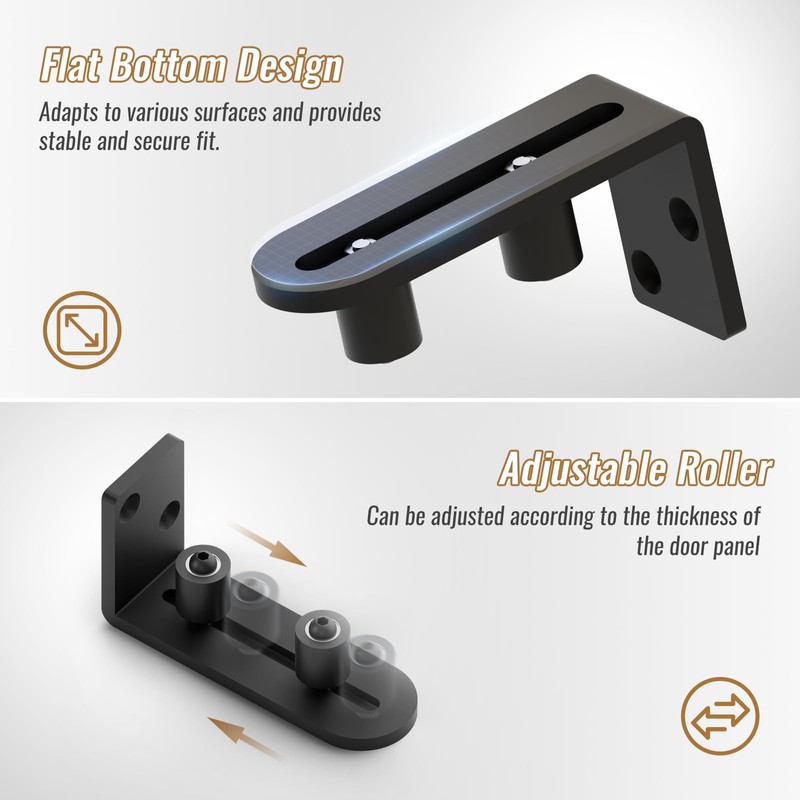 2 Pack Sliding Barn Door Bottom Floor Guide, Wall Mounted