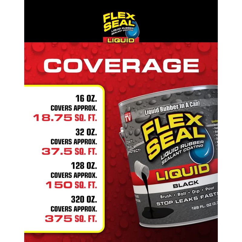 Flex Seal Liquid, Rubber Coating Sealant, Waterproof, Flexible, Breathable, and