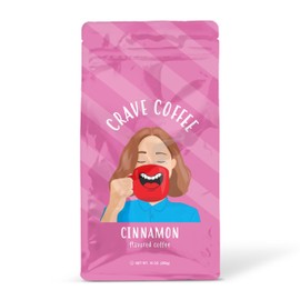 Crave Beverages Flavored Ground Coffee Bag, Cinnamon – Flavorful and Fun Brew, Made with 100% Arabica Beans - Flavor Enhanced, 10 Oz