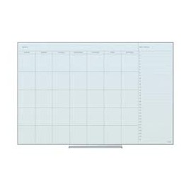 U Brands Floating Glass Dry Erase Calendar Board, 23 x 35 Inches, White Frosted Non-Magnetic Surface, Frameless (2775U00-01)