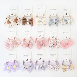 Lo que obtendrás: 30 piezas (15 pares) de cintas para el cabello clásicas y elegantes con lazos. Tantos colores hermosos y brillantes, que combinan co