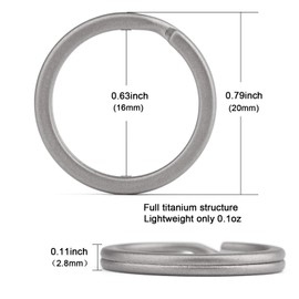 FEGVE Titanium Key Chain Rings Split Rings 4 Pack – Durable, Lightweight and Corrosion-Resistant Keyrings for Home & Car Keys