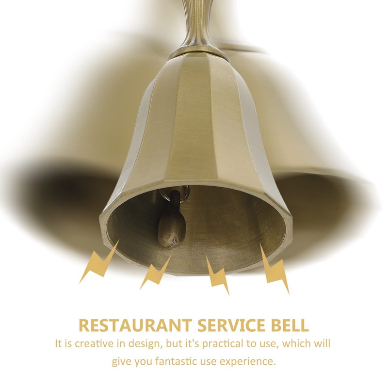 TEHAUX Restaurant Reception Bell Vintage Metal Hand Bell for Service
