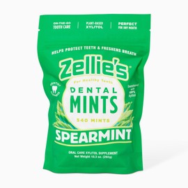 Zellie's | 100% Xylitol Sugar Free Spearmint Breath Mints | Non-GMO, Low-Calorie, Gluten Free, Vegan & Kosher Mints (540 Count (Pack of 1))