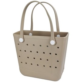 Juyeesm Medium Beach Bag, Waterproof Rubber Beach Bag, Washable Open Tote Bag Durable Tote Travel Bags for Outdoor Sport