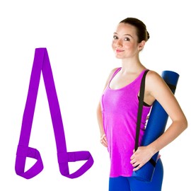 Yoga Mat Strap Carry Sling Adjustable Loops Holder Yoga Matt Carrier Slap Band Harness Portable Shoulder Belt Fitness Pilates Stretching Straps for Carrying all Mat Sizes (Purple)