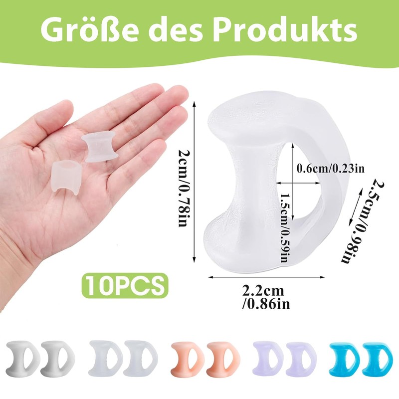 Oiieco Pack of 10 Toe Separators, Gel Toe Separators, for