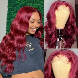 Wiggins Burgundy Lace Front Wigs Human Hair 4x4 Closure Wig Body Wave 99J Lace Front Wigs Human Hair Wigs For Black Women 99J Human Hair Wig Glueless Wigs Human Hair Pre Plucked 16 Inch