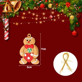 Jagowa Christmas Gingerbread Man Ornament Set - 12 Plastic Figurines for Xmas Tree Decoration, Festive Holiday Party, Home & Kids