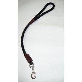 Warner Braided Traffic SNAP Lead Nylon Dog Leash (Black) 1/2" x 2ft.