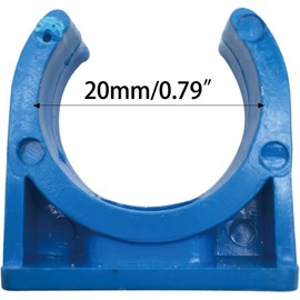 100 Pcs U-Shaped PVC Water Pipe Clamps Clips, U-Shaped Buckles Fit for 1/2" (20mm) Water Pipes,Water Supply and TV Trays Tubing Hose Hanger Support Pex Tubing （Blue 20mm）