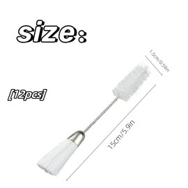 Jindizi Sewing Machine Cleaning Brush, 12 Pcs Double-Ended Sewing Brush Dryer Cleaning Brush Dollhouse Broom Dryer Lint Brush Sewing Dust Cleaning Brushes Swabs Nylon Slot White Household