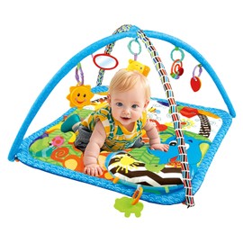 Baby Gyms Play Mats Toddler Fold Acctivity Gyms Play Mat Colorful Baby Pad with Animal Toys, Giraffe