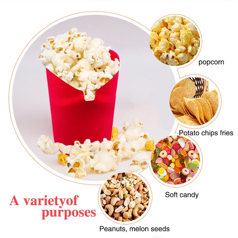 Fglmctsh The Original Microwave Popcorn Popper, Silicone Popcorn Maker Collapsible