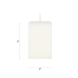 Mega Candles 1 pc Unscented White Square Pillar Candle, Hand Poured Premium Wax Candles 2 Inch x 3 Inch, Home Décor, Wedding Receptions, Baby Showers, Birthdays, Celebrations, Party Favors & More