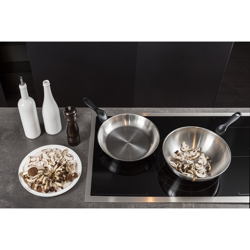 Barazzoni Le Inox Bratpfanne, 24 cm, aus Edelstahl 18/10, Silber,
