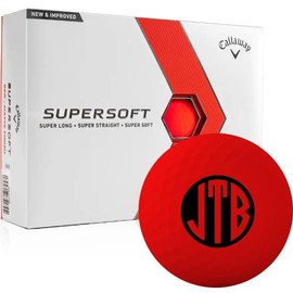 Callaway Golf 2023 Supersoft Matte Red Monogrammed Golf Balls