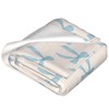 Printed Cute Blue Bows Throw Blanket Ultra Soft Cozy Flannel