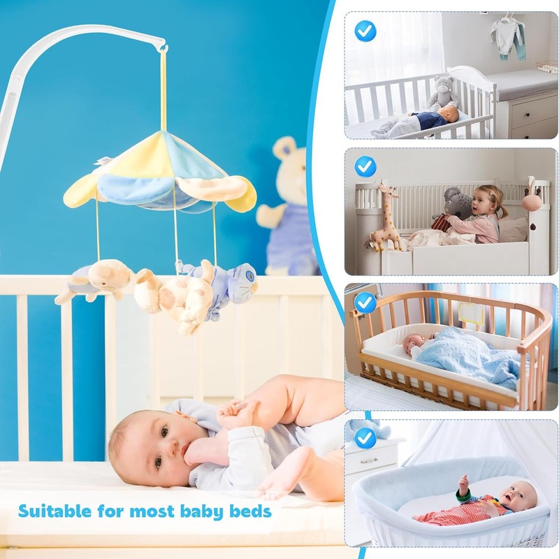 Srvauyea Mobile Holder Baby Bed Bell Holder, Removable Cot Mobile