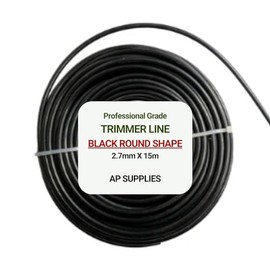 AP Supplies Strimmer Trimmer Line, Trim Cord Cable/Garden Grass Wire/Grass Trimmer/Strimmer Cord - superior cutting performance for all your lawn care and gardening needs.… (Black Round, 2.7mm X 15m)