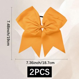 SUNNYCLUE 2Pcs Bow Hair Scrunchie Bow Scrunchies 20Mm Large Orange Soft Polyester Bowknot Hair Ties with Long Tails Elegant Elastic Rubber Bands for Women Adults Holiday Fashion Gifts Accessories