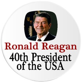 Ronald Reagan 40th President of The USA - 3 Pack Circle Stickers 3 Inch