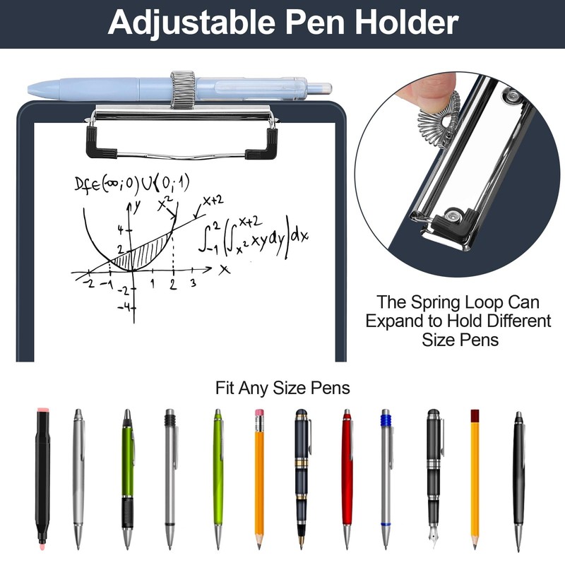 Meiikun Small Clipboard with Storage, A5 Clipboards with Pen Holder,