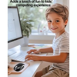 Wireless Mouse Mini Small Silent Cute Pocket Portable Compact Travel USB Tiny Optical Mice 3 Buttons 1000 DPI Cordless Mouse for PC Laptop Computer MacBook Kids Girl Boy Women Small Hands Gift(Black)