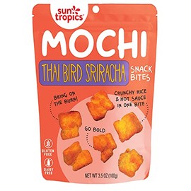 Sun Tropics Mochi Snack Bites, Thai Bird Sriracha, 3.5 oz (6 Pack), Gluten Free, No MSG Added, Dairy Free, Crunchy Snack