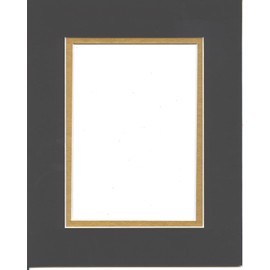16x20 Black & Gold Double Picture Mat Bevel Cut for 11x14 Pictures