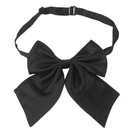 EKIND Adjustable Pre-tied Women Bow Tie, Solid Color Bowties for Japanese School Girls Cosplay (Black)