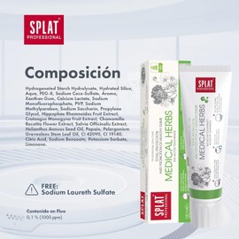SPLAT PROFESSIONAL Medical Herbs entzündungshemmende Zahnpasta - Zahncreme mit Heilkräutern mit beruhigender Wirkungs aufs Zahnfleisch in einer praktischen 100ml Packung
