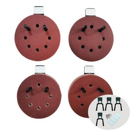 ZYRELYNX Sanding Discs 5 Inch 8 Hole Storage Hooks, Sandpaper Organizer Holder Only Fit for 5" Sanding Discs, Woodworking Tool Hooks (Excluding Sandpaper), Black, 4 Pcs