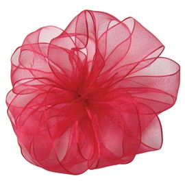 Offray Wired Edge Encore Sheer Craft Ribbon, 2-1/2-Inch Wide by 25-Yard Spool, Fuchsia
