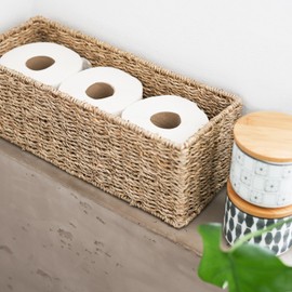 HMF Bathroom Storage Basket Woven Seagrass | 38 x 15 x 14 cm