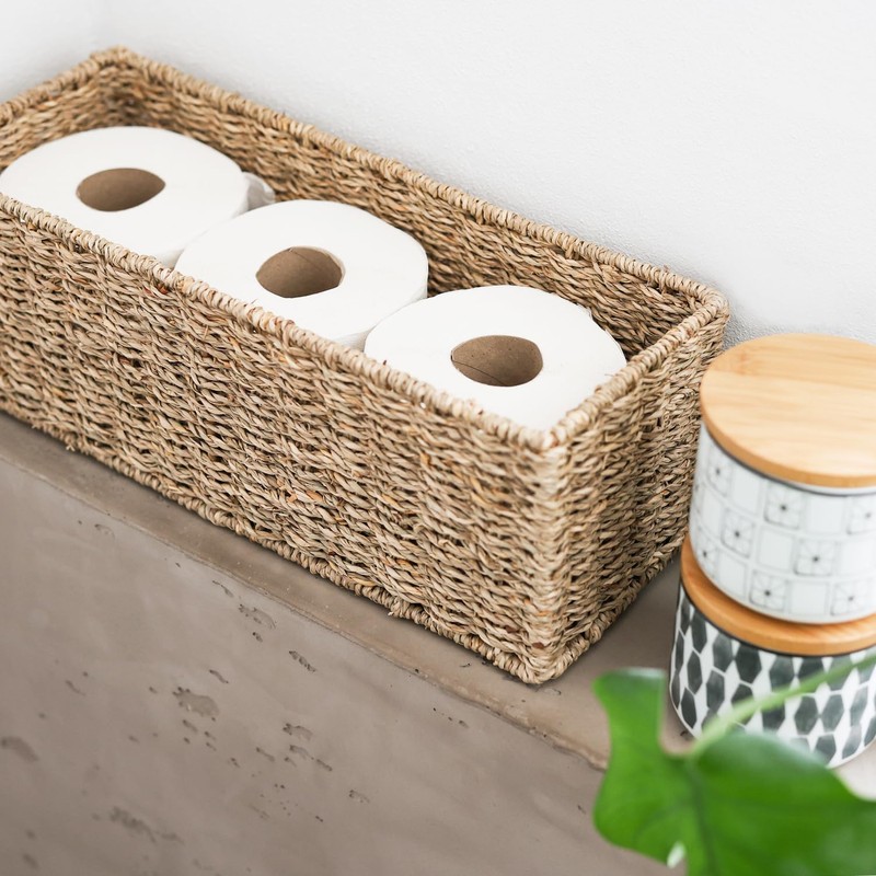 HMF Bathroom Storage Basket Woven Seagrass | 38 x 15