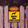 Whippet Greyhound Sign Danger Security System Door Sign Dog Warning
