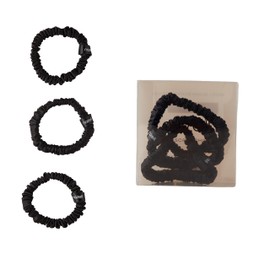 NAZELI 100% Pure Mulberry Silk Skinny Scrunchie Set, 30 Momme Scrunchies with Elastic Band (3 Scrunchies), Softer Than Silk, Scrunchies for Frizz Prevention