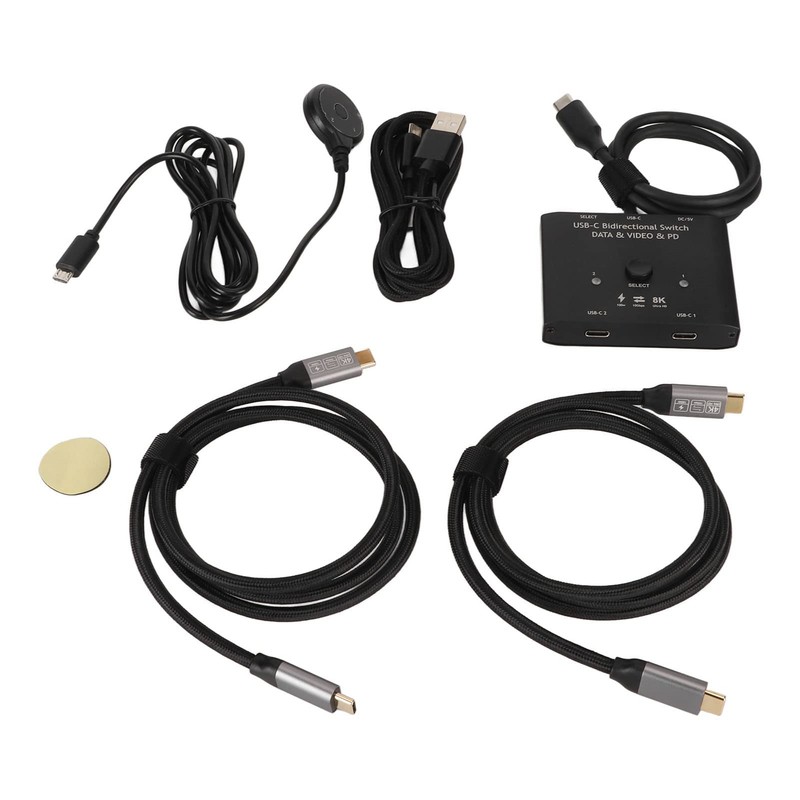 USB C Switch, Bi Directional USB C Switcher 2 in