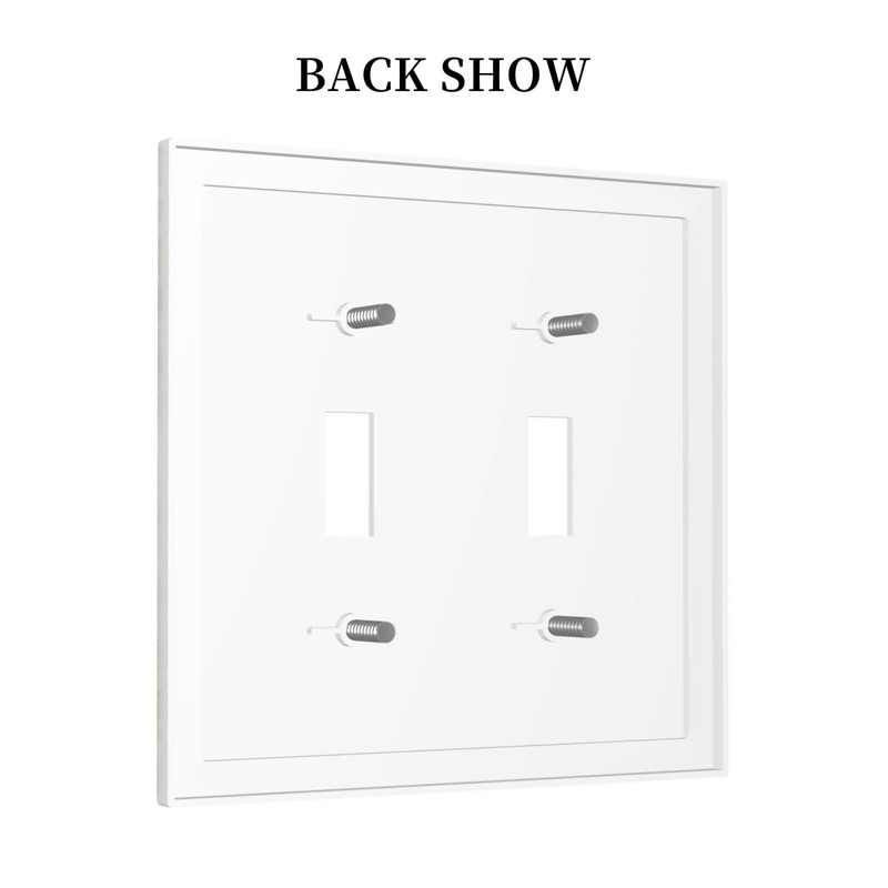 ybclf White Gold Marble Light Switch Cover 2 Gang Double