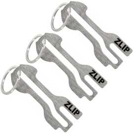 ZLIP® and Slide Shopping Trolley Remover Stainless Steel with Key Ring Shopping Trolley Opener for Almost All Shopping Trolleys Key Ring Opens Front Loader and Drawer Shopping Chip Pack of 3