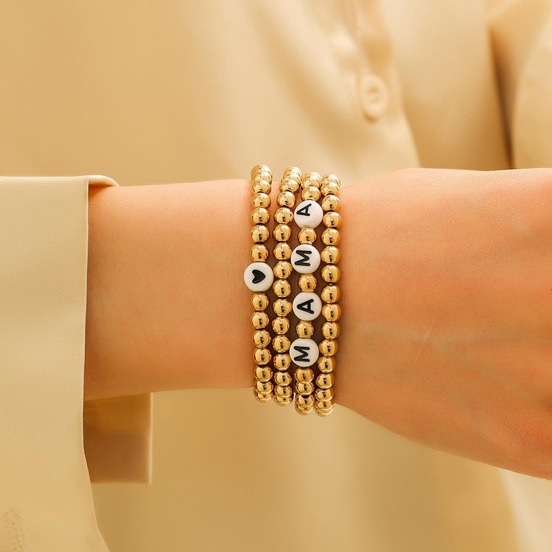72ore Gold Beaded Stackable Bracelets - 4 or 6 Count