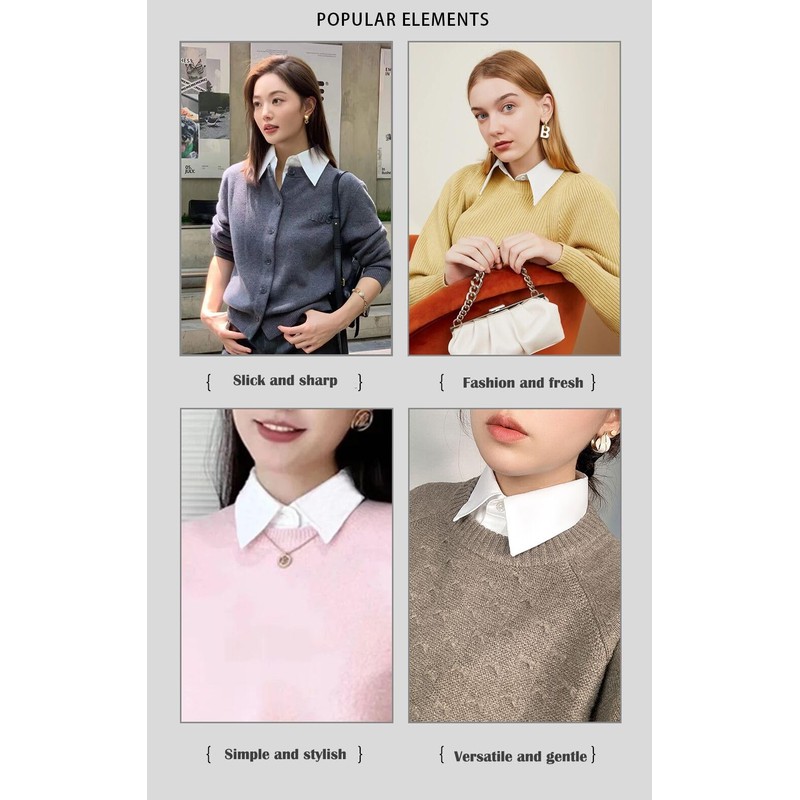 3 Packs Cotton Fake Collar Detachable Dickey Collar Blouse Half