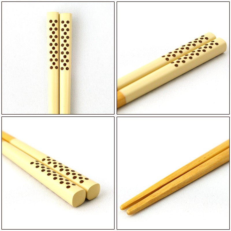 isida Chopsticks 箸箱 Set Lunch Dots Mini 18 Beige 18